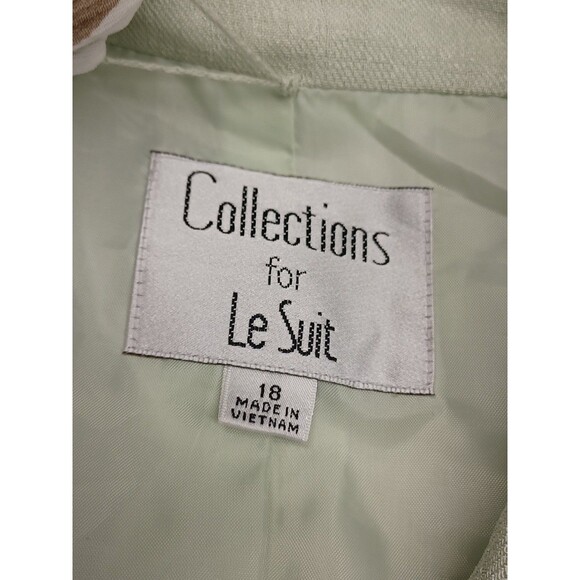 Le Suit Womens Green Blazer Jacket Sz 18 Scarf NWT Career Elegant - Picture 9 of 10